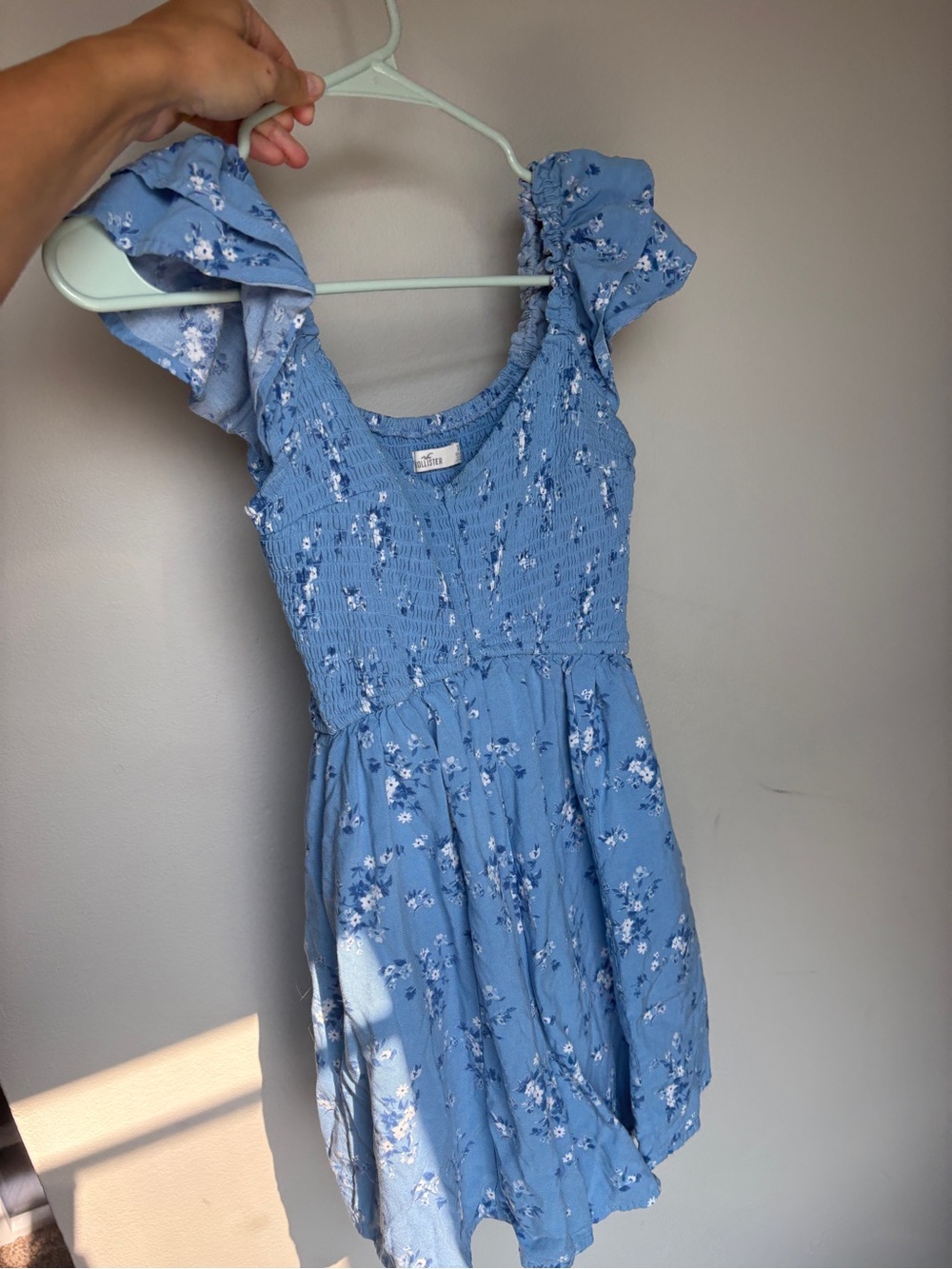 Hollister Smocked Blue Floral Romper